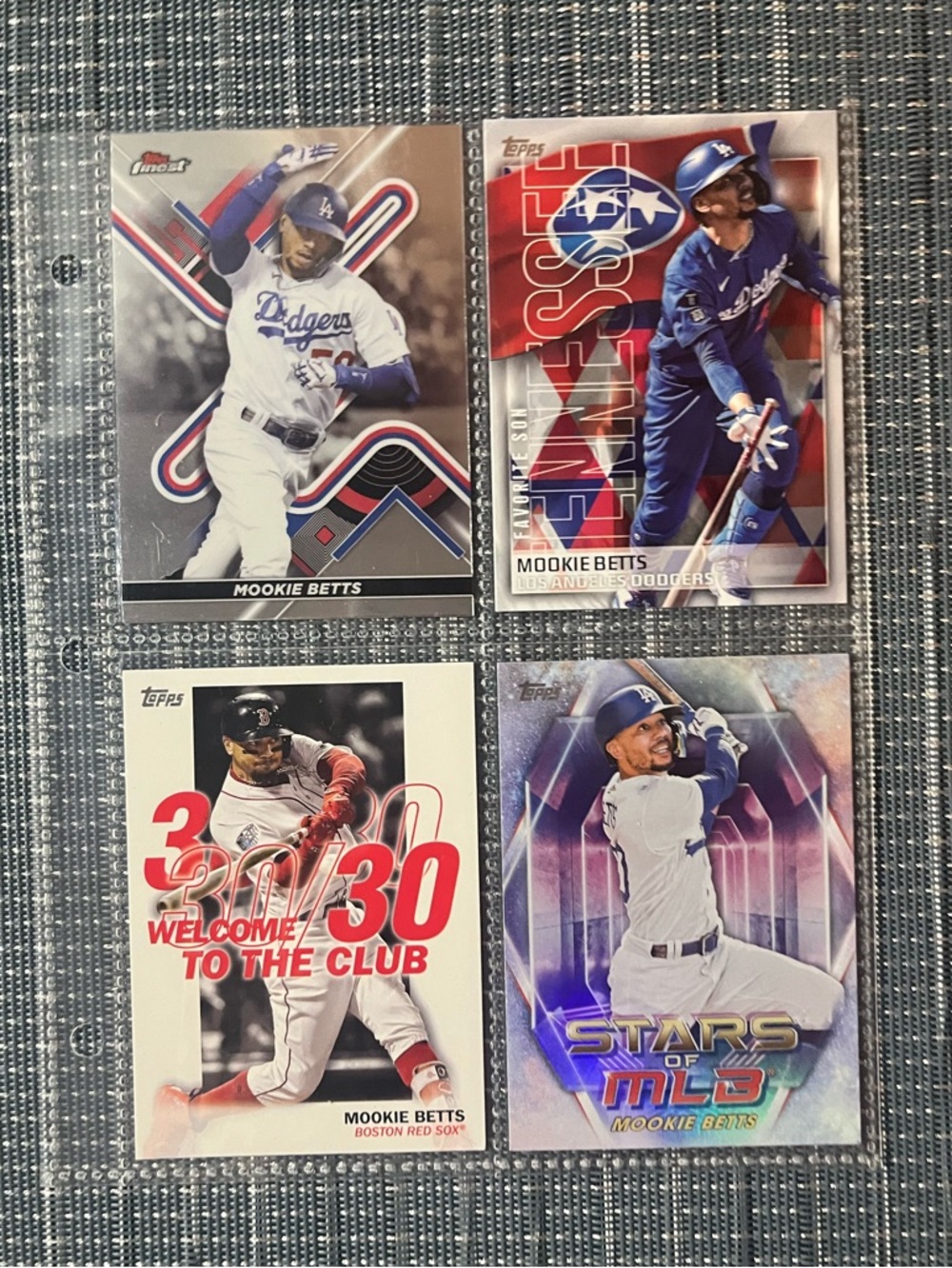 ⚾️ Mookie Betts Baseball Sports Trading Cards, Set of 4